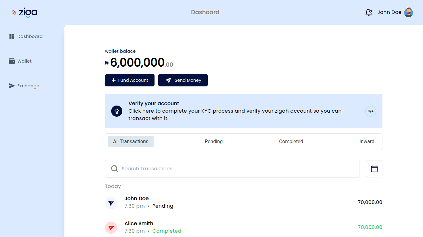 Zigah demo website
